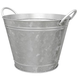 Jardinières en fer galvanisé au design élégant, seaux à fleurs, pots à fleurs avec poignée, décoration pour la maison et le jardin, jardinières rondes - Product Image 2
