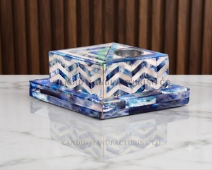 Porta Incienso y Soporte Decorativo de Resina Azul y Blanca Tallada a Mano, con Aroma a Oud, para Decoración Moderna del Hogar - Product Image 4