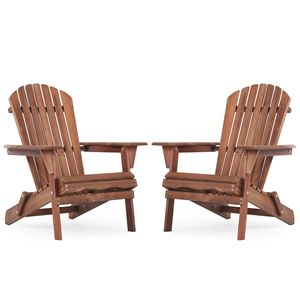 Set di 2 Sedie Adirondack in Legno per Esterni, Design Pieghevole per Patio, Giardino, Prato, Cortile e Bordo Piscina - Product Image 1