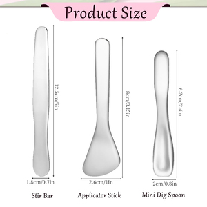 Espátula de maquillaje de aleación pequeña, cuchara para crema facial, cuchara reutilizable para mascarillas, herramientas de belleza para mascarillas faciales cosméticas, 3 uds. - Product Image 2