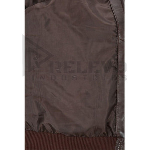 Blouson de motard pour homme en cuir véritable, col montant, fermeture éclair frontale, tissu peigné écologique, collection hiver, vente en gros, USA - Product Image 5