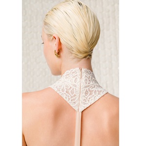 Hot Selling Elegant Dresses For Women LUNARA CUTWORK COUTURE High Neck Wholesale Elegant Private Label Casual Dresses - Product Image 5