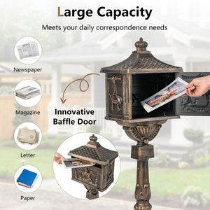 Buzón de Correo Moderno con Cerradura, Buzón de Aluminio Fundido con Cerradura de Combinación - Product Image 6