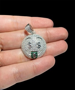 Iced 925 Sterling Silver for Moissanite Hip Hop <b>Pendant</b> with Pave Setting 3-4CT Men's GRA Certified - Product Image 5