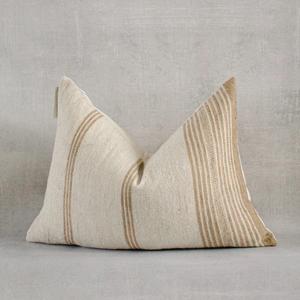 Funda de Cojín Boho a Rayas de Lana Hecha a Mano, Funda de Almohada Decorativa de Lana a Rayas Bohemias, Manta de Lana Tejida a Mano con Rayas Boho - Product Image 4