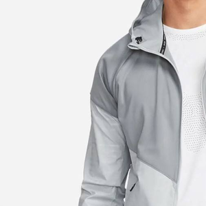 Light Grey Winter Windbreaker <b>Jacket</b> Hooded Zip <b>Lightweight</b> Breathable Eco-Friendly Quick Dry Outdoor <b>Running</b> Training Sport - Product Image 2