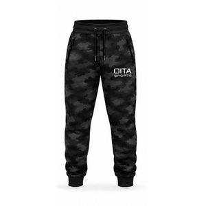 Black Camo <b>Tracksuit</b> Unisex Full Zip Hooded Jacket Jogger Pants Set Custom <b>Camouflage</b> Casual Athletic Training Sportswear - Product Image 2