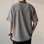 Camiseta de Manga Corta Extra Grande para Hombre, Diseño Casual Transpirable con Cuello Redondo y Rayas de Algodón Tejido - Product Image 2