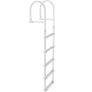 Scaletta per Pontone in Alluminio a 5 Gradini, Capacità di Carico 227 kg, Larghezza 90 cm, Antiscivolo - Product Image 1