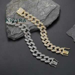 Bracelet à maillons en moissanite, argent 925 plaqué rhodium, coupe brillante ronde, micro-incrustation, bracelets de luxe unisexes - Product Image 6