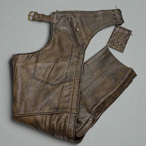 New High Quality <b>Half</b> Horse Riding <b>Chaps</b> for Men and Leather Equipment Genuine Leather <b>Chaps</b> for Sale - Product Image 6