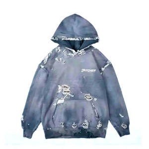 เสื้อฮู้ดดี้ผู้ชายสไตล์ดิสเทรส ทนทาน เหมาะสำหรับสตรีทแวร์ในเมือง ผลิตจากผ้าคอตตอนผสมคุณภาพสูง - Product Image 6