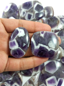 Natural Chevron Amethyst Cabochons Gemstone for Jewelry Making Pendant Purple Color Free Size - Product Image 3