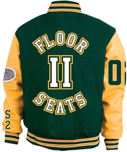 Chaqueta Varsity de Béisbol Personalizada con Logotipo en Relieve, Tejida y Recubierta, para Hombre, Manga Larga, Cuero PU, Resistente al Viento, Transpirable, con Capucha y Cierre Frontal - Product Image 2