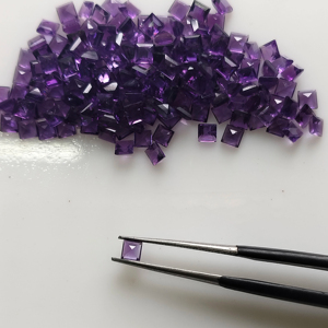 Ametista Africana Natural, Corte Cuadrado Escalonado de 2.75MM, Gemas Sueltas, Gemas Rojas de Montaña, Púrpura, para Joyería - Product Image 2
