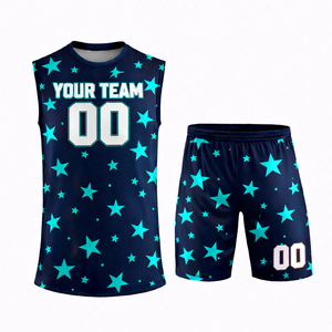Conjunto de Camisetas de Fútbol Americano Personalizadas con Impresión Digital para Adultos, Sin Mangas, de Secado Rápido, con Diseño de Estrellas, 100% Poliéster - Product Image 4