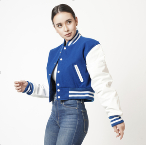 Veste universitaire personnalisée pour femmes avec broderie en dentelle, tissu en laine/viscose, service OEM - Product Image 5