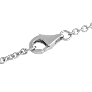 Collar con Colgante de Corazón con Diamantes Redondos de Corte Brillante Engastados en Plata 925 con Baño de Rodio, Cadena de Caja, Estilo Lujoso Unisex - Product Image 2