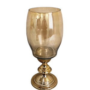 Luxury <b>Small</b> Iron Candle Holder with <b>Glass</b> Rustic Metal Design for Weddings or Lighting Perfect Gift - Product Image 1