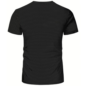 T-shirt de sport pour homme à col rond, imprimé toile d'araignée géométrique 3D, haute élasticité, ajusté, respirant, idéal pour la gym et les activités de plein air en été - Product Image 2