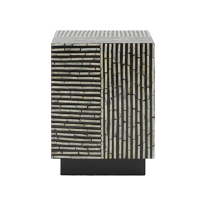 Mesa Auxiliar Negra Hecha a Mano con Madreperla para Sala de Estar, Taburete Cuadrado Moderno Tipo Tambor, Precio al por Mayor desde Vietnam - Product Image 2