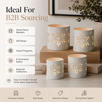 Support de bougie décoratif nordique en métal pour bougies chauffe-plat, motif découpé, pour table, maison, Noël - Vente en gros