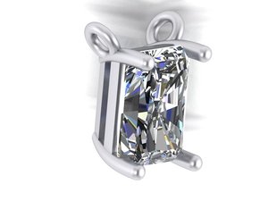 Pendentif Premium Or Argent Moissanite Pierre Colorée CVD CZ EGL VVS2 D Gemme Radiante 3.85 CTS VS1 Bijoux de Mode - Product Image 3