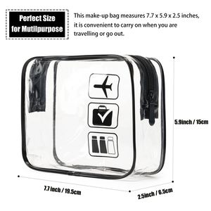 MODENGKONGJIAN Set di 3 Borse da Viaggio per Cosmetici Approvate TSA, Formato Quarto, Trasparenti, per Donna e Uomo - Product Image 2