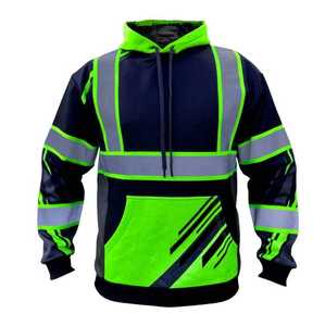 Conjunto de Uniforme de Trabajo Industrial Azul Marino, Chaqueta de Seguridad Reflectante de Alta Visibilidad y Pantalones, Traje de Ingeniería de Construcción - Product Image 1