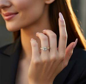 Anillo de Moissanita con Corte Radiante Adelina Rae en Plata de Ley 925, Regalo de Lujo para Boda y Compromiso para Mujer - Product Image 5