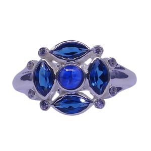 Anillo Clásico de Plata de Ley 925 Chapado en Oro con Gemas de Cianita, Topacio de Londres, Topacio Azul y Topacio Blanco para Bodas - Product Image 5