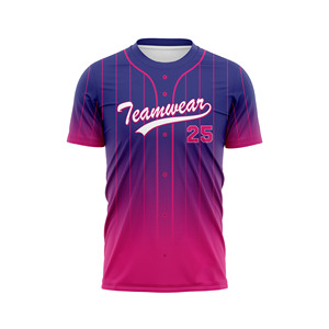 Maillot de baseball personnalisé à rayures jaunes et bleues pour jeunes, extensible dans les quatre sens, séchage rapide, respirant, sans coutures - Product Image 5