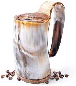 Taza Hecha a Mano de Cuerno de Búfalo/Buey/Vaca Vintage para el Hogar y el Vino - Product Image 2