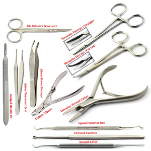 Juego de Instrumentos de Podología para Uñas Extra Fuertes, Herramientas Quirúrgicas, 11 Piezas, Juego de Pedicura de Acero Inoxidable para el Cuidado de los Pies - Product Image 1