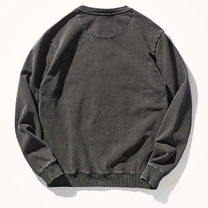 Sweat-shirt à col rond pour homme, coupe classique, couleur unie, tricot en coton, vêtement décontracté pour l'automne - Product Image 3