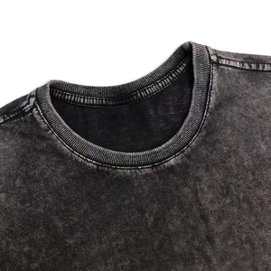 Camiseta al por mayor con efecto lavado ácido, serie Signature, color negro carbón con efecto mármol, logotipo personalizado, fábrica de Sialkot - Product Image 4