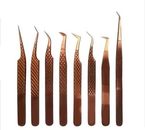 Vired Impex Professional Stainless Steel Fiber <b>Lash</b> Eyelash Tweezers <b>Cluster</b> <b>Lash</b> Tweezer High Quality Precision 10mm Smooth Tip - Product Image 2