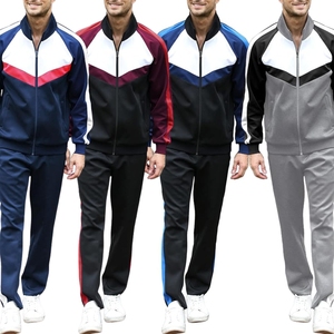 High Quality Full Zip Winter Training Unisex Tracksuit 2 Piece Set Breathable Football Jogger Color Blocking Midweight 100% - Product Image 5