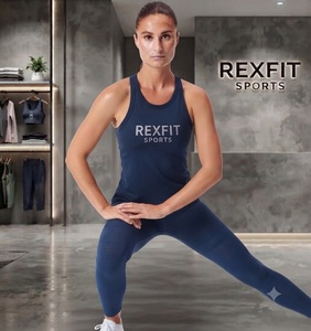 REXFITSPORTS 2026 เสื้อกล้ามผู้หญิงแบบสลิมฟิต ไม่มีแขน สำหรับออกกำลังกาย โยคะ ผลิตโดยผู้ผลิตเสื้อผ้ากีฬาแบบรับผลิตแบรนด์ส่วนตัว พร้อมบริการสกรีนโลโก้ - Product Image 4