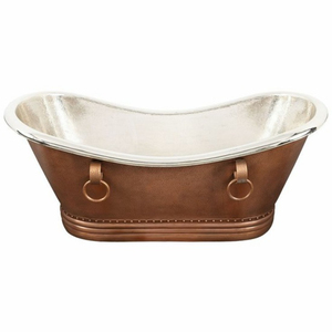 Bañera Rectangular Moderna de Cobre Puro Forjado a Mano, Bañera de Inmersión Empotrable, Artículos Sanitarios de Latón Antiguo para Baño, para Hotel o Villa - Product Image 4