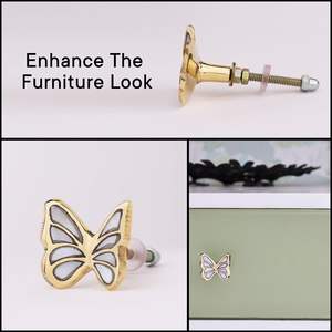 Tiradores de Cajón con Diseño de Mariposa Dorada, Manijas Decorativas Bordadas de Latón para Gabinetes de Cocina y Cómodas - Product Image 4