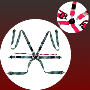 Arnés de Seguridad para Carreras TBRACING ULTRA-D de 2 Pulgadas, FIA 8853-2016, 6 Puntos, Patente de Taiwán, Pernos de Ojo UNF 7/16, Ajustadores Suaves, OEM/ODM - Product Image 1