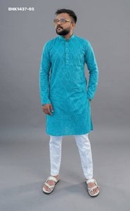 Colección de Kurta-Payjama de Manga Larga con Diseño Estampado en Algodón de Alta Calidad, Fabricante de la India, Suministro al por Mayor - Product Image 5