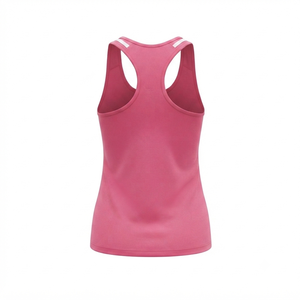 Débardeur en tricot respirant rose pour femme, col rond, couleur unie, style sportif, longueur normale, 100% polyester - Product Image 5