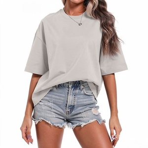Plus Size Women Oversized T Shirt Pink Crew Neck <b>Three</b> Quarter Sleeve Long Length Solid Color Jersey Fabric Casual Top - Product Image 6