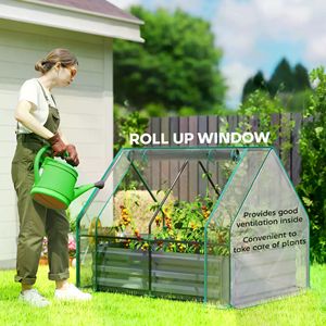Grande Serra da Giardino Moderna Pop-up in Acciaio Zincato con Telaio in Legno/Acciaio e Materiale in PVC/Vetro per la Crescita delle Piante all'Aperto - Product Image 5