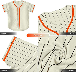 Maillot de baseball unisexe à empiècement sous les aisselles, panneau ventilé, maille respirante personnalisée, fermeture boutonnée, manches courtes - Product Image 4