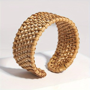 Brazaletes modernos para mujer, pulsera de ratán natural, directo del fabricante - Product Image 3