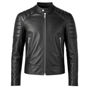 Chaqueta de Cuero Vacuno Marrón para Hombre, Acolchada, con Capucha, Cierre de Cremallera, Cuello Alto, Resistente al Viento, Transpirable, para Invierno - Product Image 2