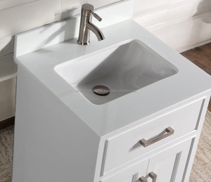 Mueble de Baño Moderno de Lujo de 24 Pulgadas con Espejo, Madera Sólida y Contrachapada, con Cajones de Cierre Suave, Lavabo Individual, Montado en el Suelo - Product Image 2